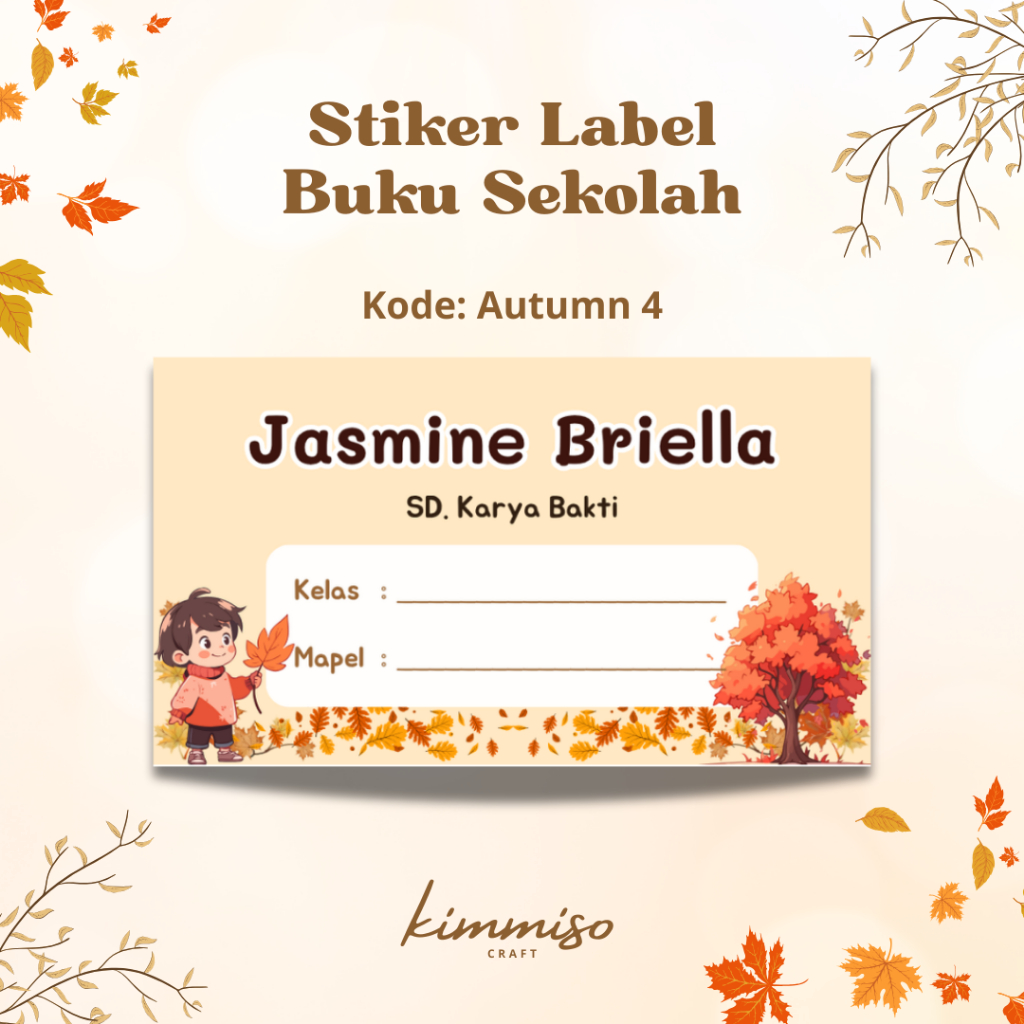 

[Kimmiso] 40pcs New Stiker Label Nama Buku Sekolah (Mohon Baca Deskripsi)