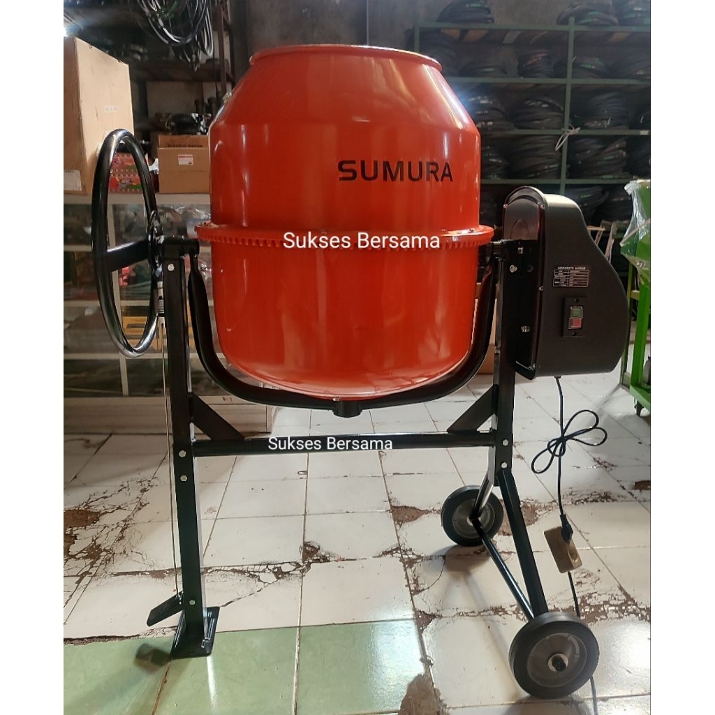 Molen Mini Elektrik / Mesin Pengaduk Semen Sumura 200 Liter