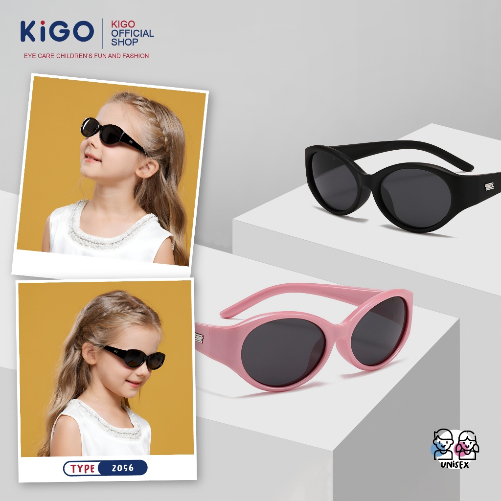 Kigo Kacamata Anak Model Oval Sunglasses Fashion Kids Laki Laki Perempuan Polarized 2056