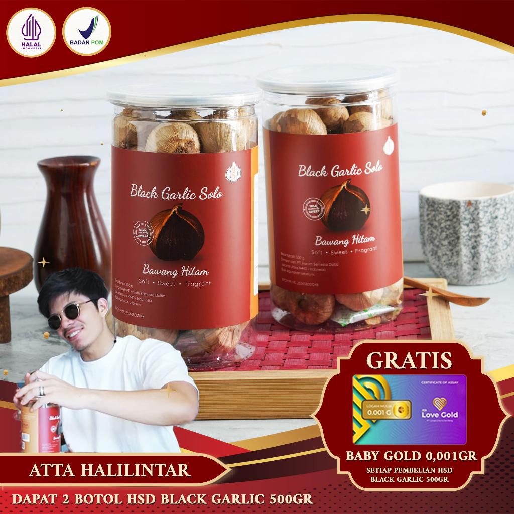 

2 BOTOL HSD Black Garlic Solo ( Bawang Hitam Tunggal) 500 Gr