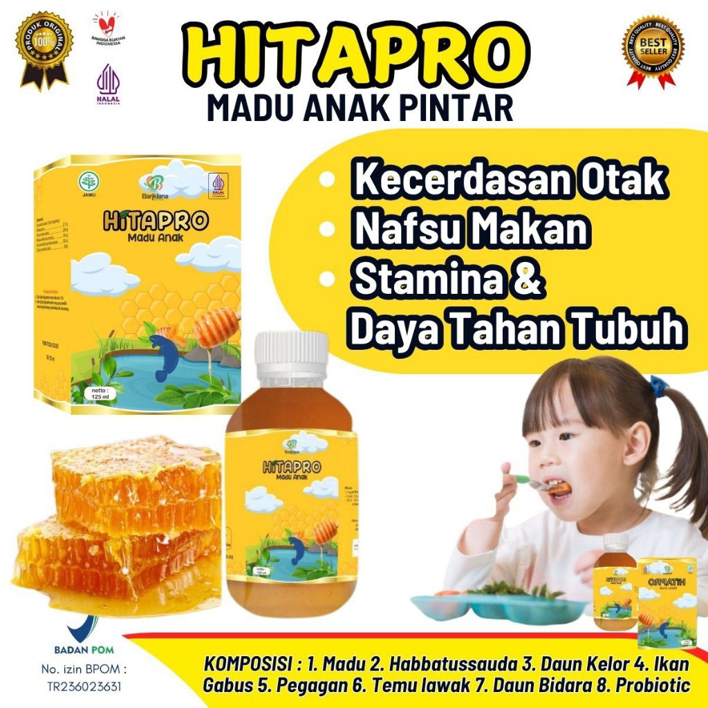 

HITAPRO Madu Anak 125ml – Herbal Kecerdasan Otak, Nafsu Makan, Stamina, Daya Tahan Tubuh