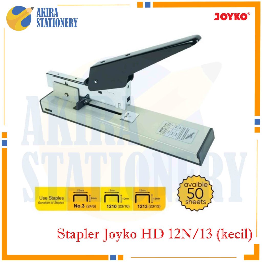 

Stapler JILID JOYKO HD 12N/13 Pendek / Stapler Heavy Duty Joyko HD-12N/13 Small / Mesin Staples Buku HD 12N 13 Kecil / Alat Strapler Samping Buku sampai 100 Lembar HVS