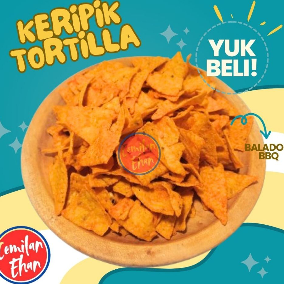 

Keripik Tortilla - 500gr Happy Tos BBQ Balado Snack Kiloan