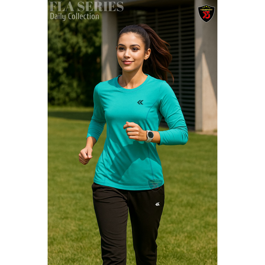 BIG SALE [ FLA PINK ] BAJU LENGAN PANJANG BAJU OLAHRAGA WANITA PREMIUM MUSLIM DEWASA KAOS BADMINTON