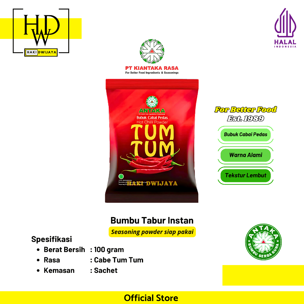 

[100gr] Antaka Bumbu Tabur Instan Rasa Cabe Tum Tum / Bubuk Cabe Pedas