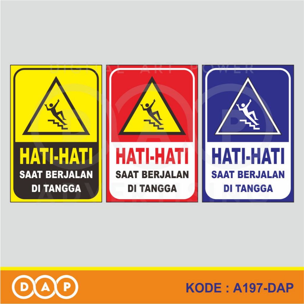 

A197 - Acrylic Sign, Stiker Akrilik Hati-Hati Saat Berjalan di Tangga, Tahan Air, dan Bisa Custom