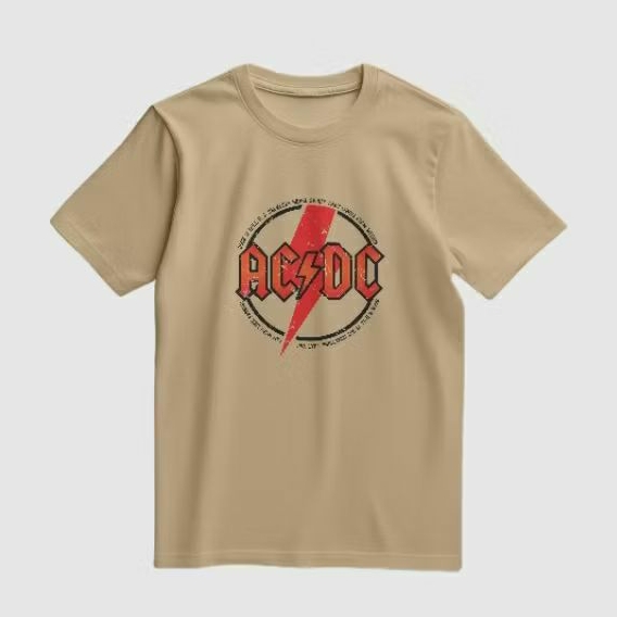 Kaos Coklat Susu Pria Katun Asli The Pokiz Band ACDC