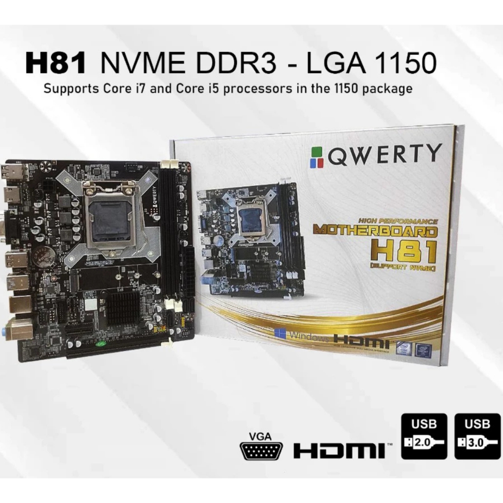 QWERTY Motherboard H81 Nvme M2 DDR3 Socket LGA 1150