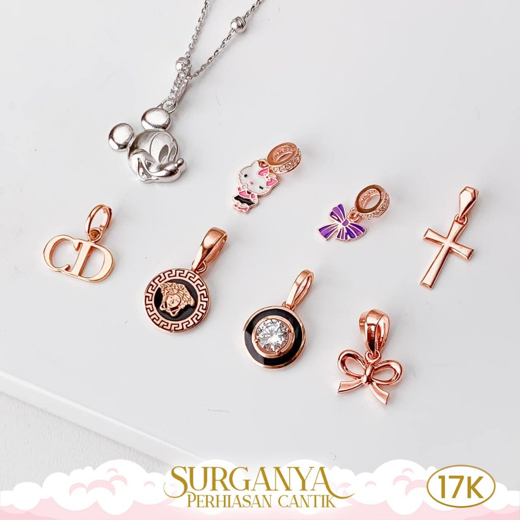 Macan Gold Kadar 17K White and Rose Gold Pendant - Liontin Model Variasi