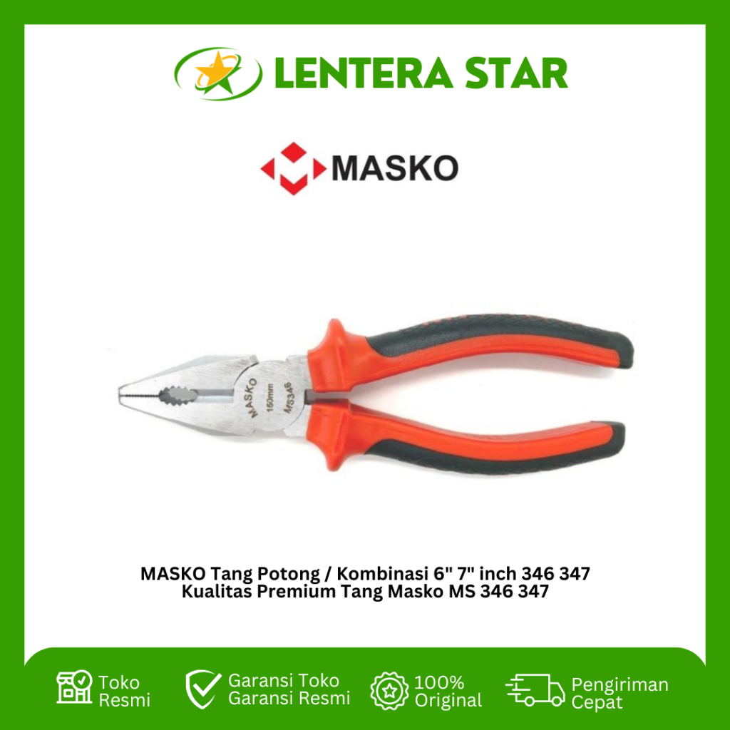 MASKO Tang Potong / Kombinasi 6" 7" inch 346 347 Kualitas Premium Tang Masko MS 346 347