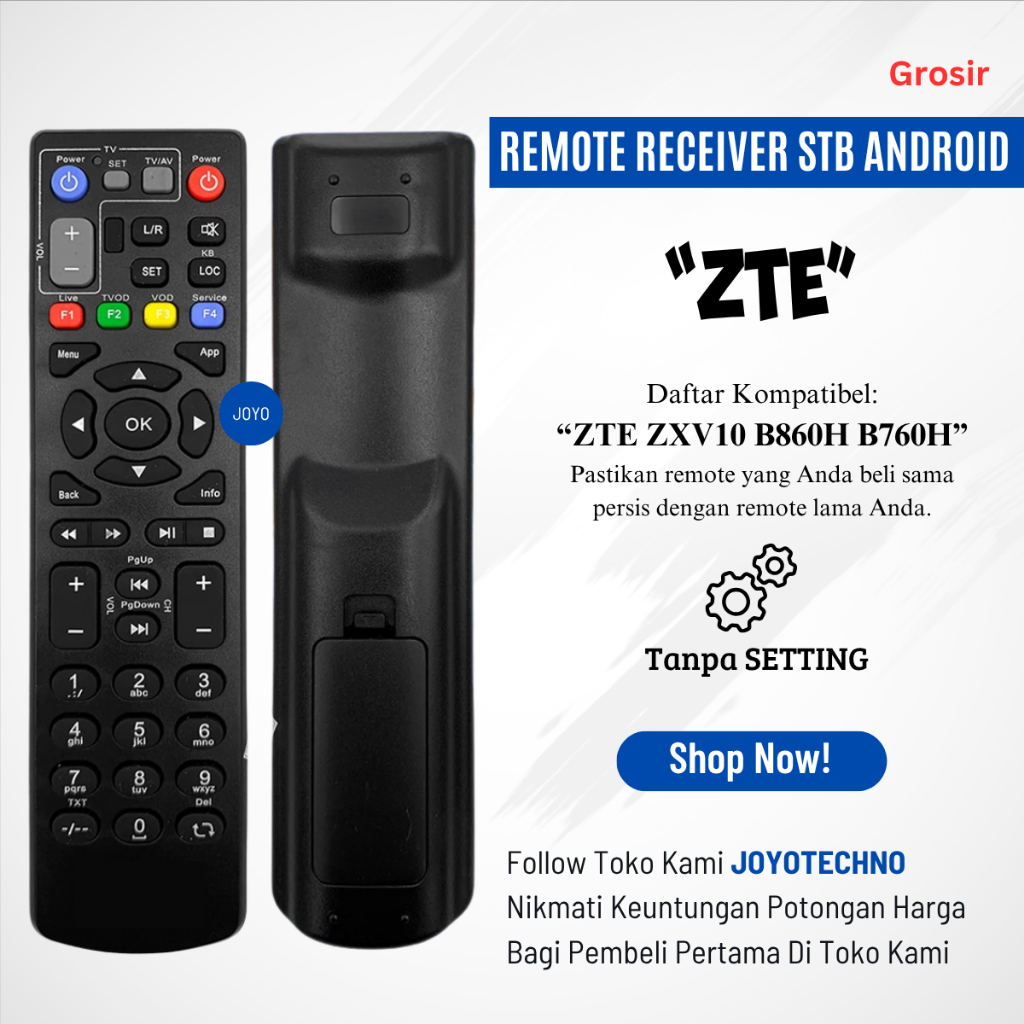 Remote Android TV Box STB Set Top Box Speedy TV Use ZTE ZXV10 B860H B760H Hitam