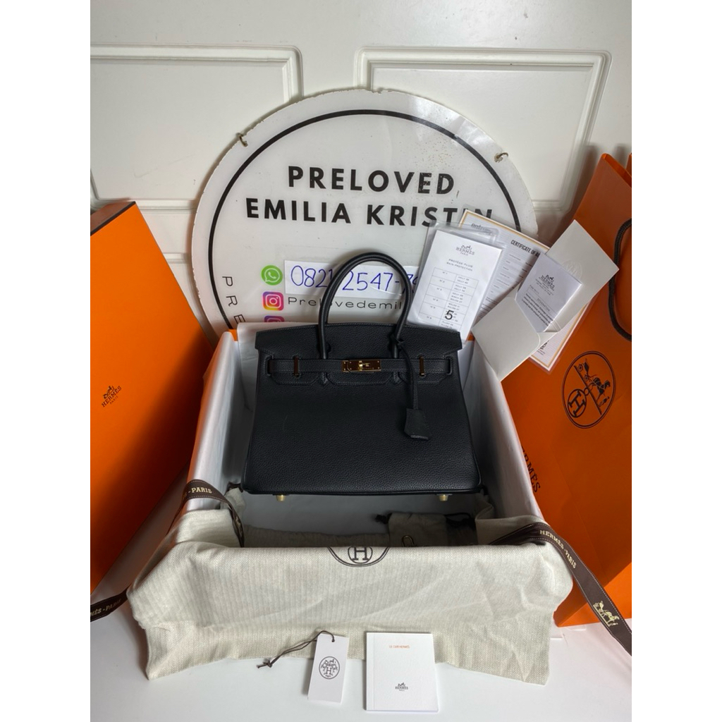 Preloved 2023 Birkin 35 black togo ghw authentic