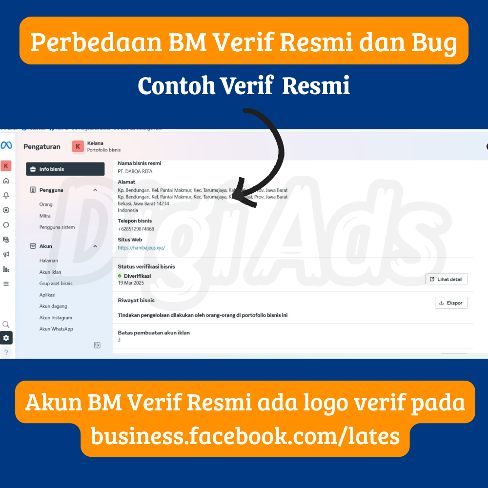 Business Manager Verif Resmi + Akun Facebook