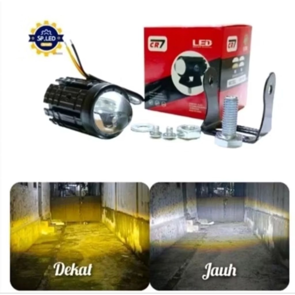 lampu tembak laser gun d2 mini putih kuning jauh dekat Cr7 CR1015