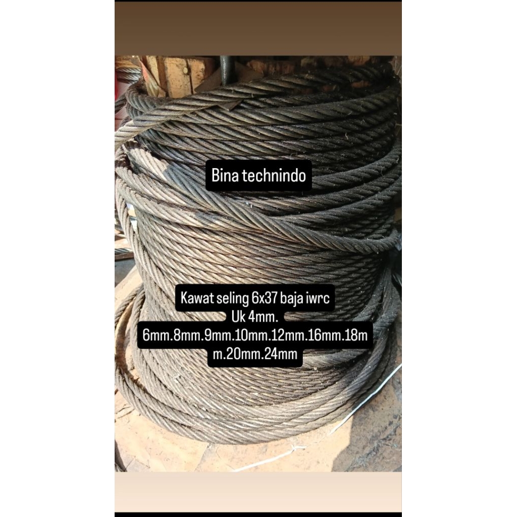 (BT) 20MM KABEL SELING SLING TALI KAWAT BAJA STEEL WIRE ROPE 20MM /METER