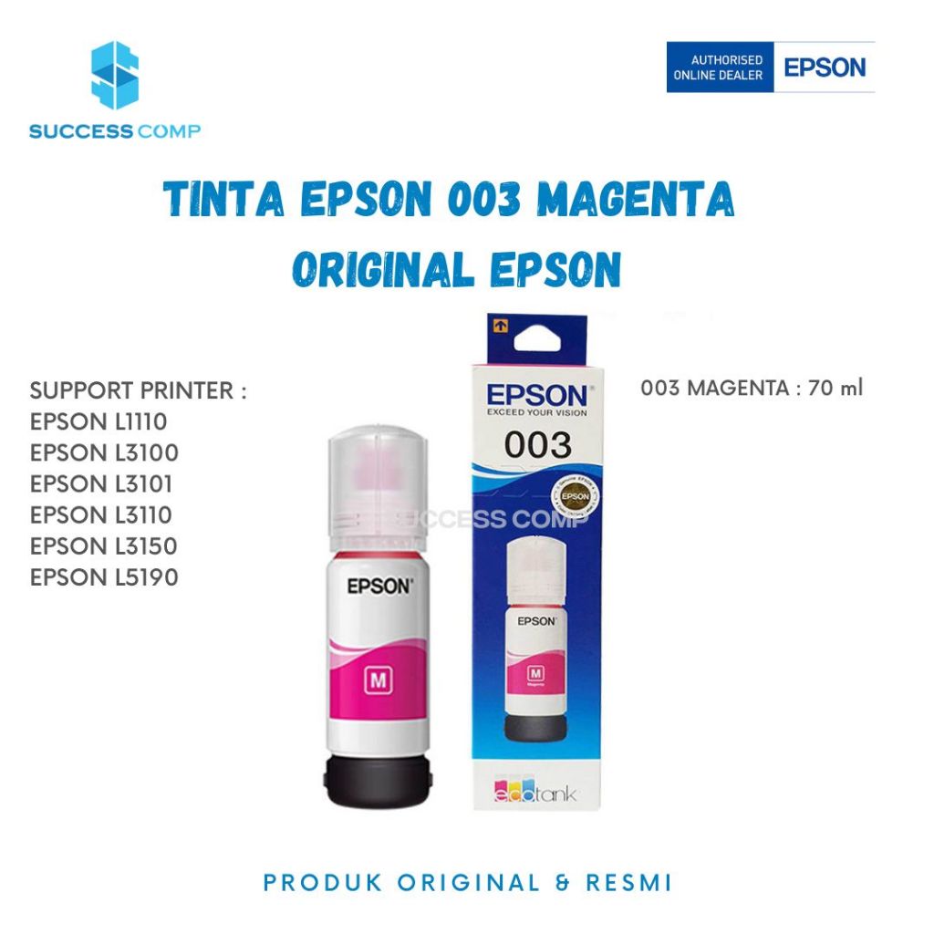 Original Tinta Epson 003- Magenta L1110 L3100