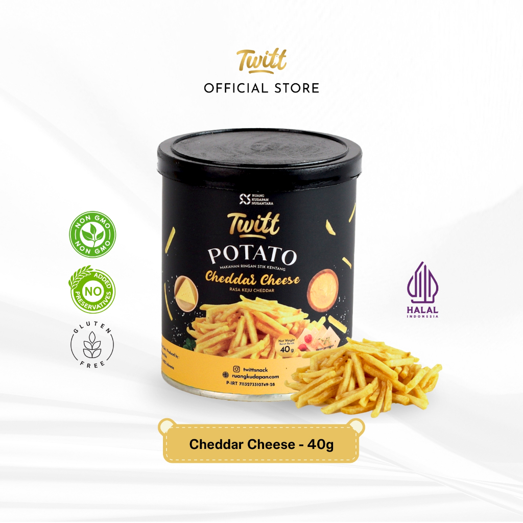 

Twitt Snack - Potato Cheddar Cheese Stick Kentang 40g