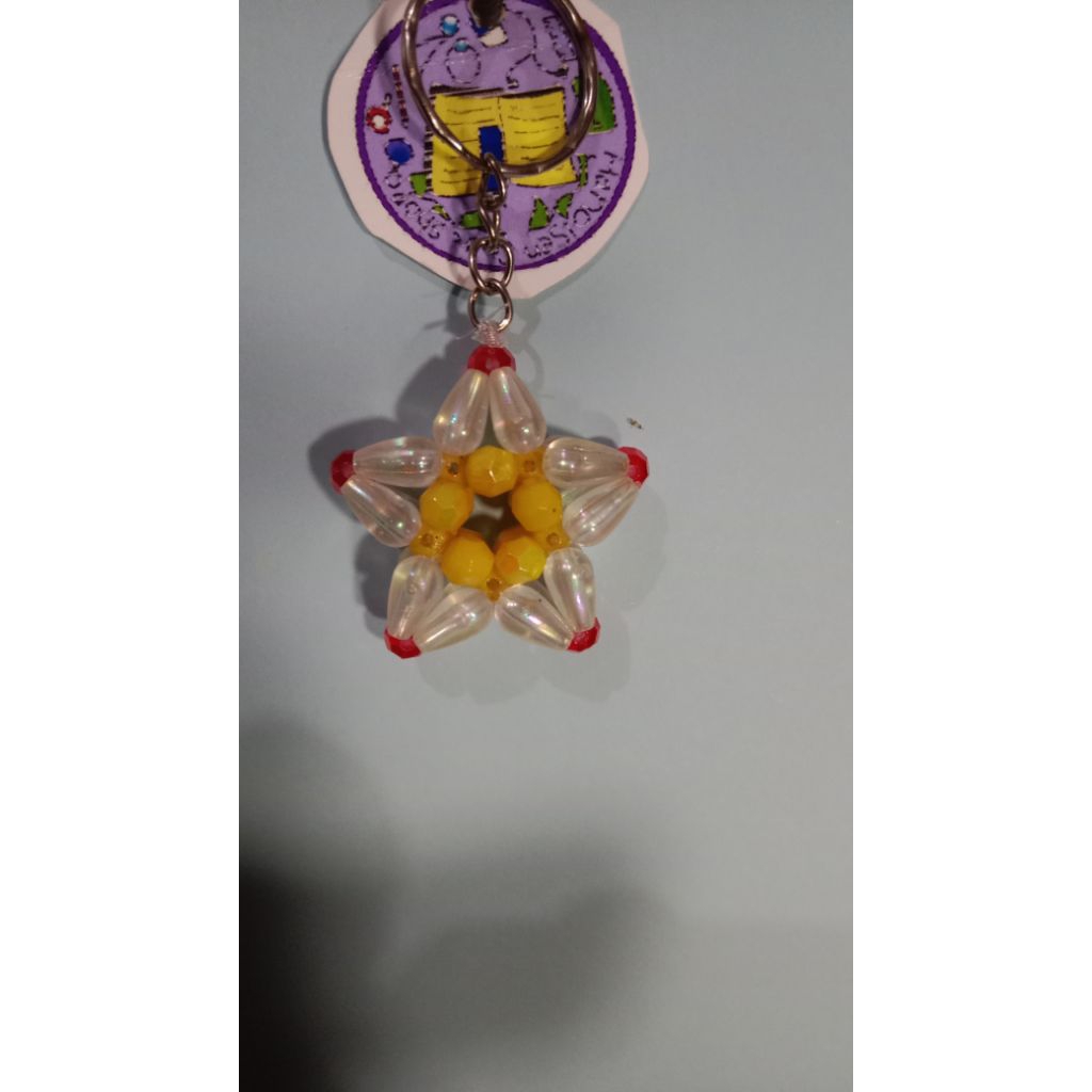 gantungan kunci manik manik plastik bintang 5b