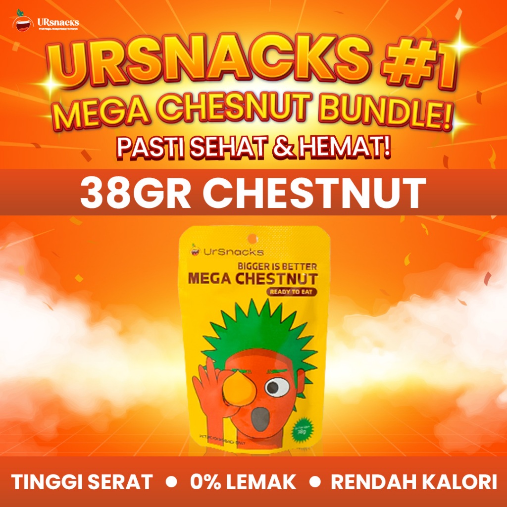 

URSNACKS Mega Chestnut 38gr - Kacang Traveller Bikin Kenyang - Halal BPOM