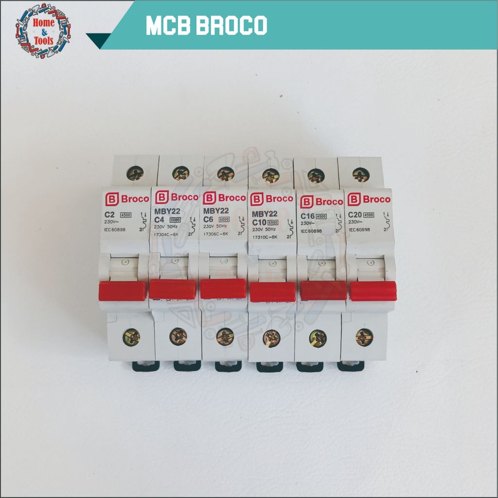 MCB BROCO/MCB 6 AMPERE/MCB 10 AMPERE/MCB 16 AMPERE/MCB 20 AMPERE/MINI CIRCUIT BREAKER/PEMUTUS ARUS