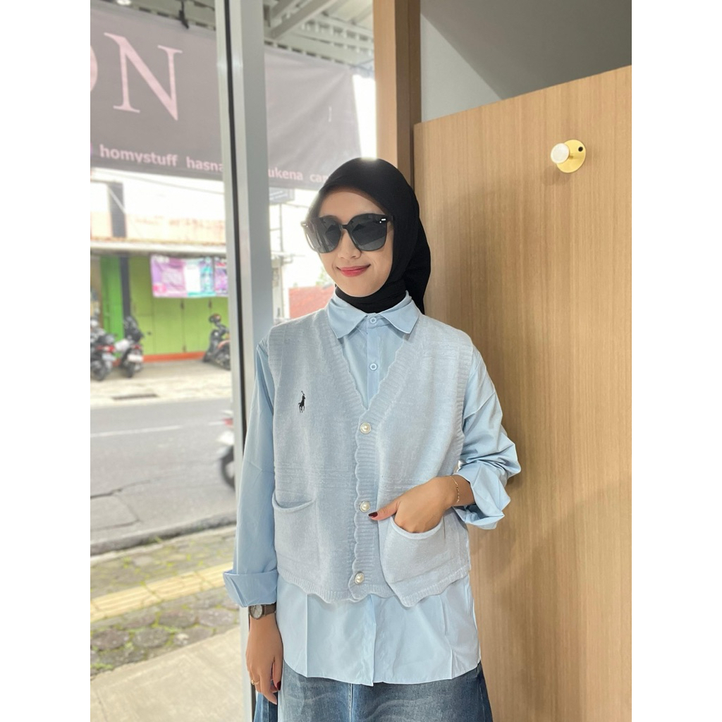 Kemeja Vest Wanita Premium Rajut Import
