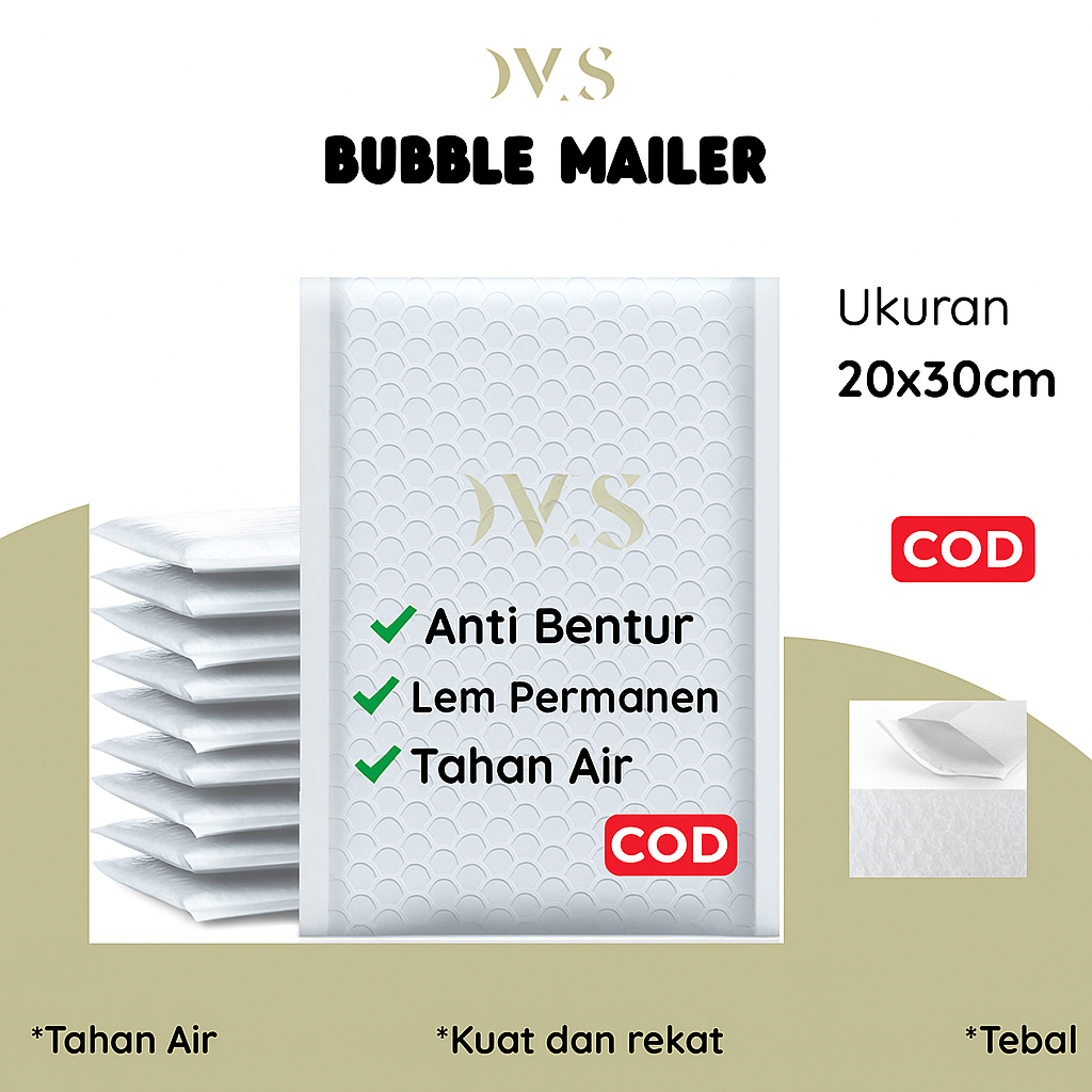 

Amplop Bubble Mailer 20x30 – Anti Bentur & Tahan Air | Packing Aman Online Shop