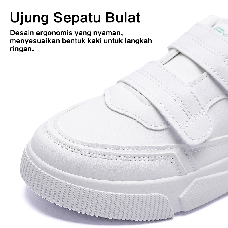 FLASH SALE Beeyoo Sepatu Wanita Tanpa Tali Sneakers Wanita Fashion Sport Shoes Kets Putih Polos