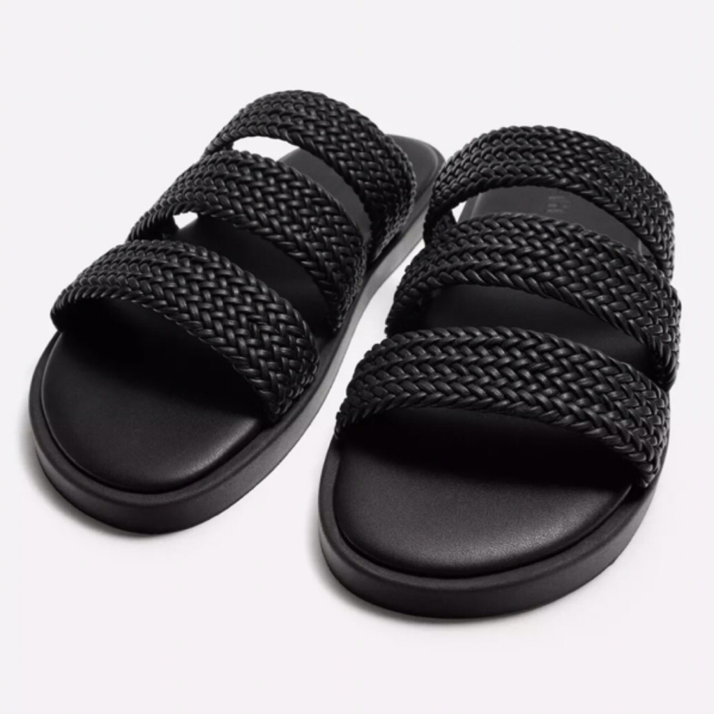 ZARA Men Sandal Braided Strap Sendal Pria Black