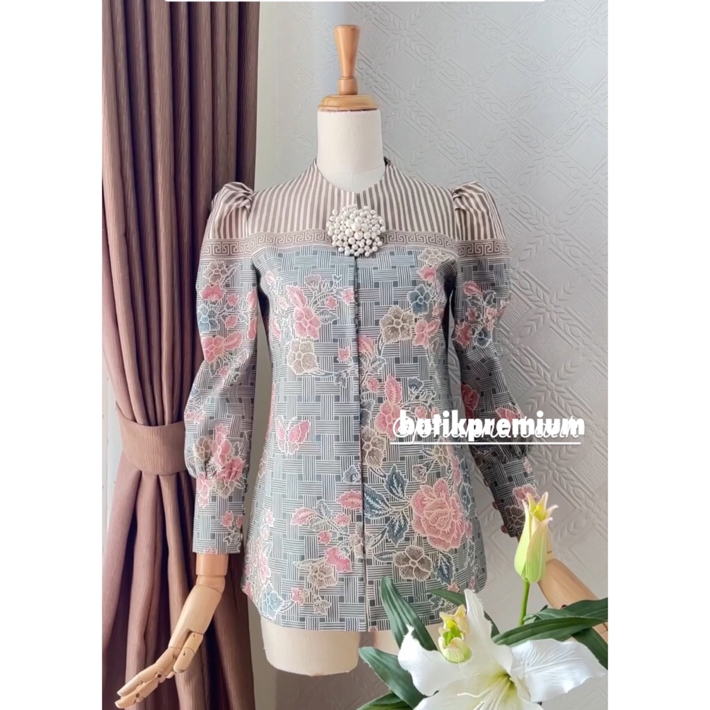 atasan batik cirebon premium | blus wanita katun kerja fashion