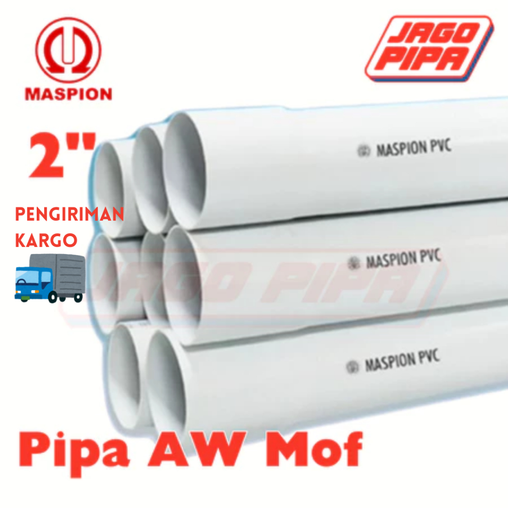 Maspion Pipa AW 2 Inch Putih MOF PVC 4 Meter Paralon 2" PUTIH