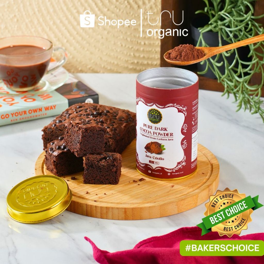 

TRUorganic Pure Dark Cocoa Powder Java Criollo 100gr - Coklat Bubuk Baking Premium Chocolate Powder