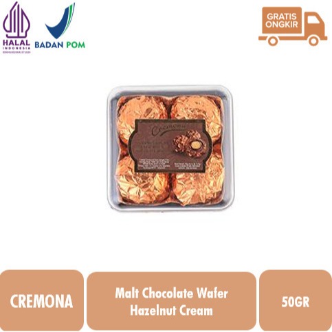 

[oddsolshop] pekanbaru/Cremona Chocolate Hazelnut Ball T4 Square 50GR Crispy Bola Cokelat Kacang