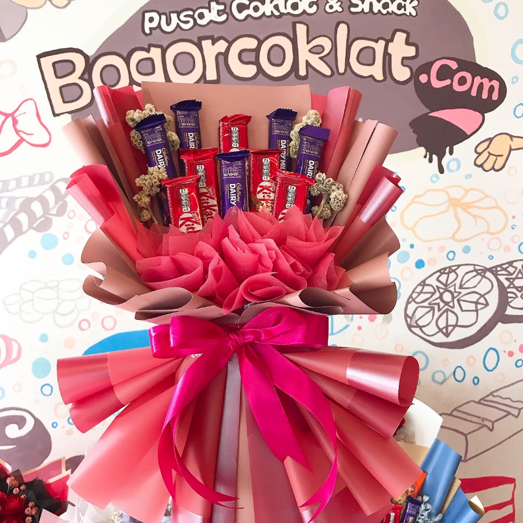 

Buket Coklat Cadbury KitKat Purple Red