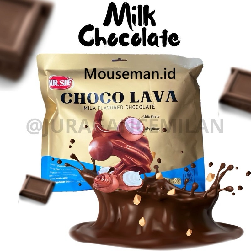 

MR.SIF AILISHA CHOCO LAVA MILK FLAVORED CHOCOLATE Milk Flavor Silky Filling Cokelat Compound Susu 200gr