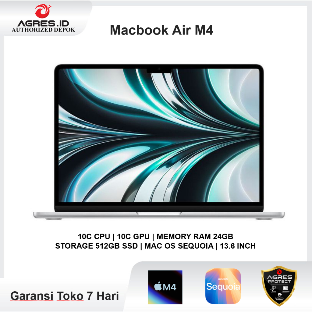 Laptop Apple MacBook Air 13 M4 - 24GB/512GB - Garansi Resmi