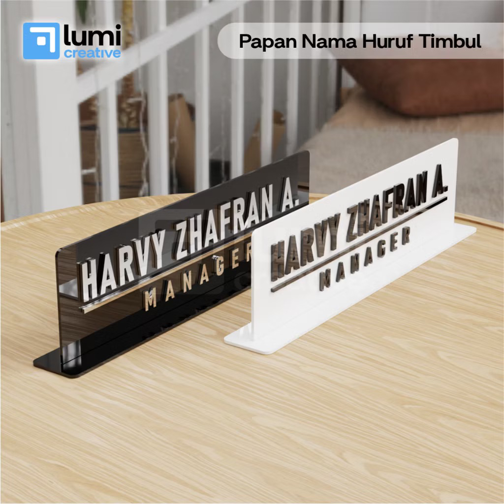 

Papan nama meja toko akriik