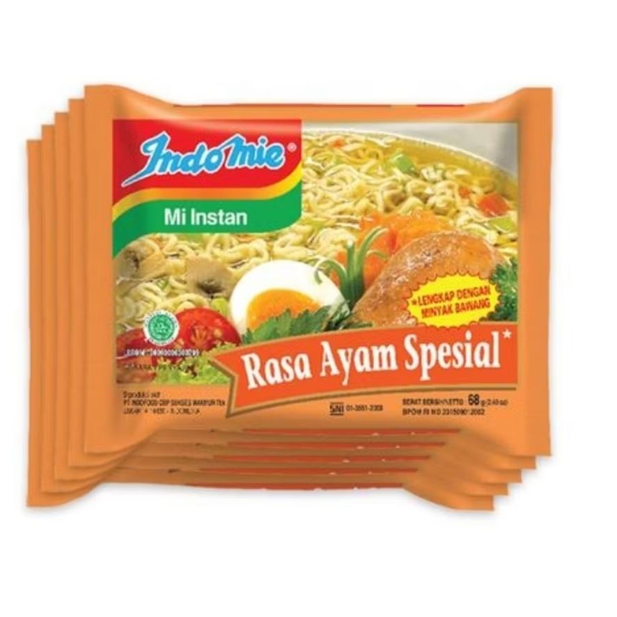

Paket 5 Pcs - Indomie Mie Instan Kuah Rasa Ayam Spesial isi 68 Gram