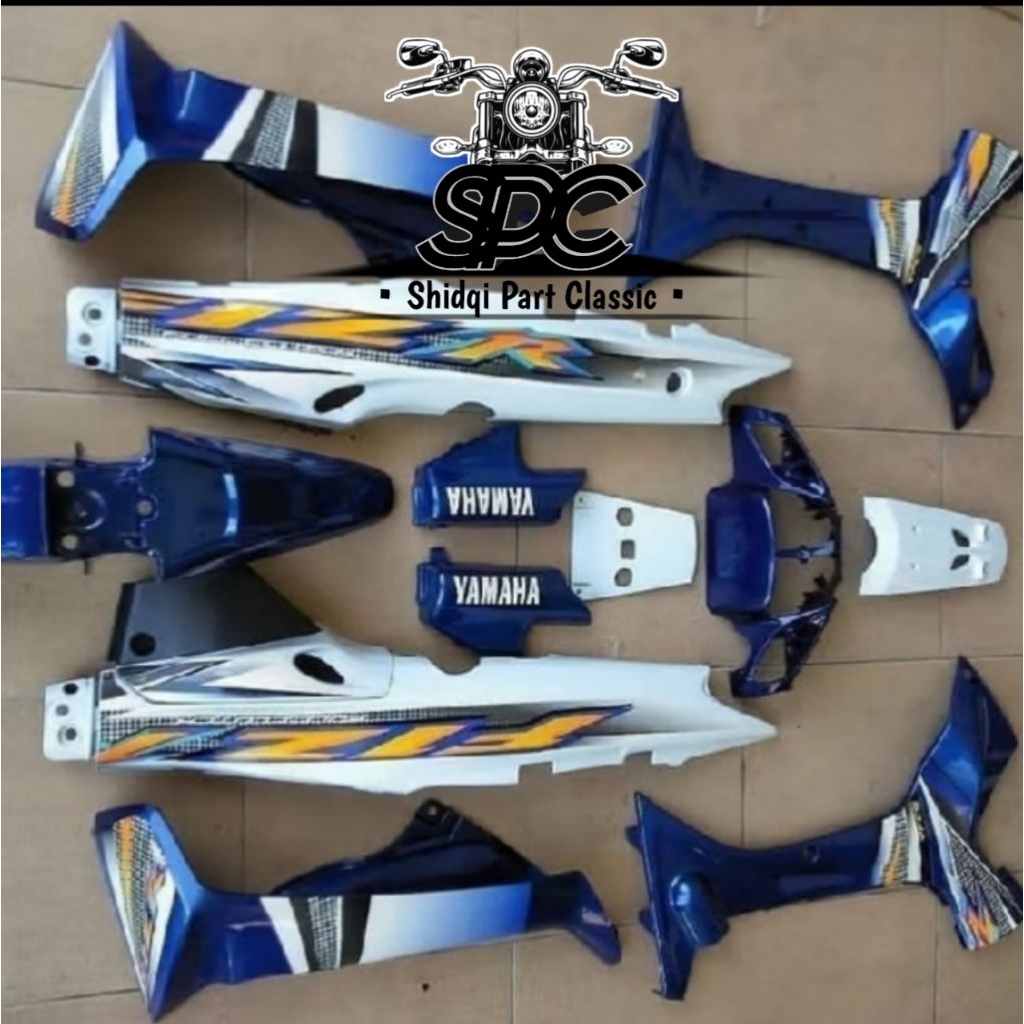 Paket Body Full Set Yamaha Fiz R FizR F1zR TAHUN 2004 2005 Warna Biru Kombinasi Putih Glossy Termura