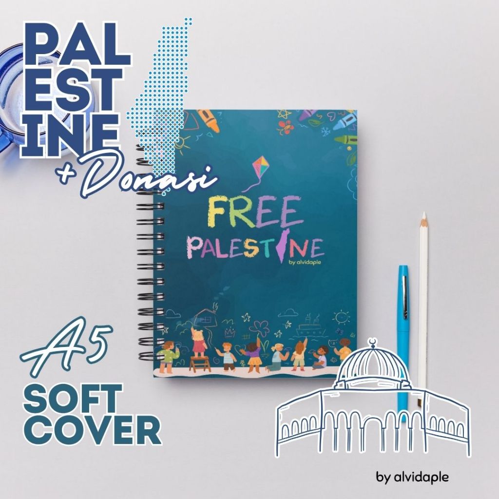 

Note Book Soft Cover A5 Free Palestine Palestina Green Chalk Board By alvidaple