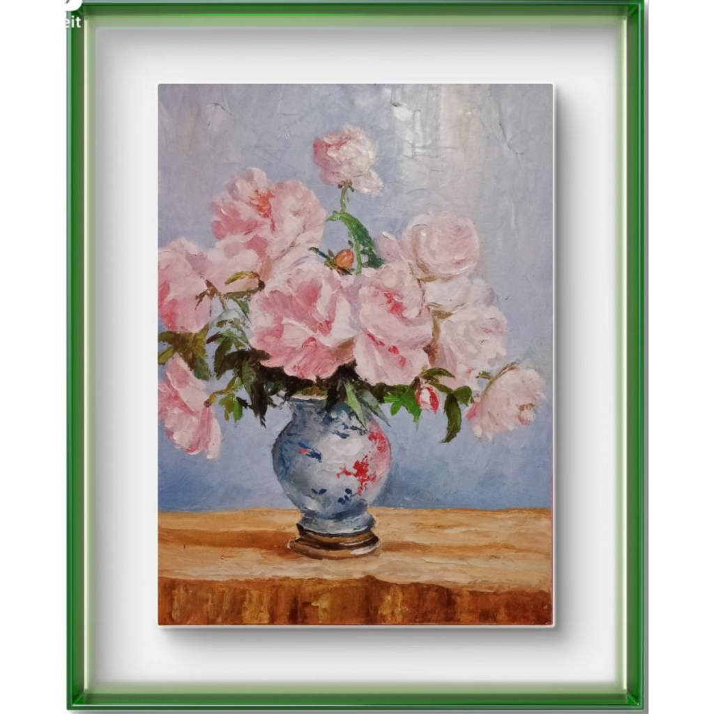 

Red flower oil palet on canvas original