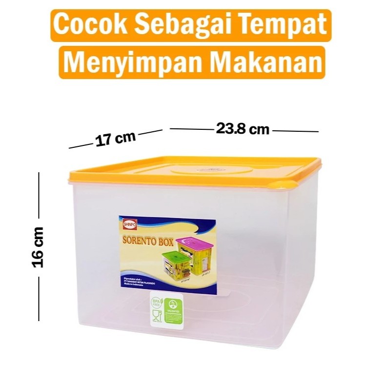 Shinpo Kotak / Tempat Makanan Plastik 5L / 5000 ml Sorento Food Storage Bebas Bahan Kimia Spo-Sip-30