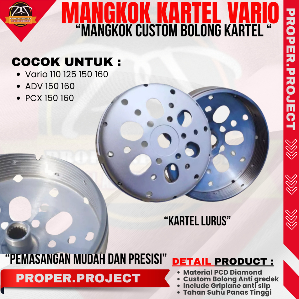 MANGKOK GANDA COSTUM BOLONG MANGKOK KARTEL VARIO 125 150 160 ADV PCX 150 160 MANGKOK KARTEL LURUS