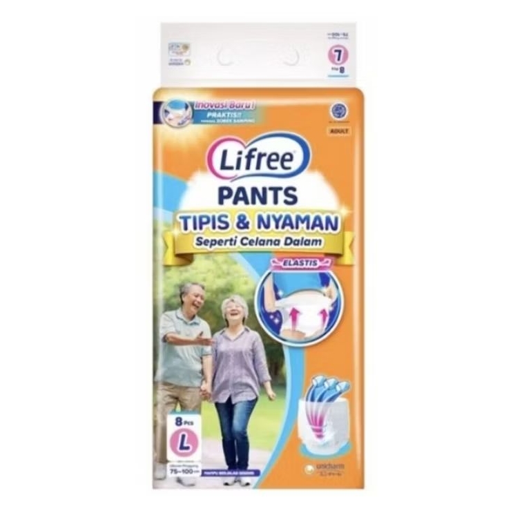 Lifree Tipis & Nyaman Popok Celana Dewasa L 8 Pcs