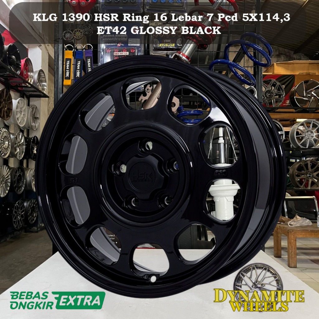 velg mobil hsr model kaleng ring 16 lebar 7 pcd 5x114,3 hitam untuk hillux rangga innova terios brv