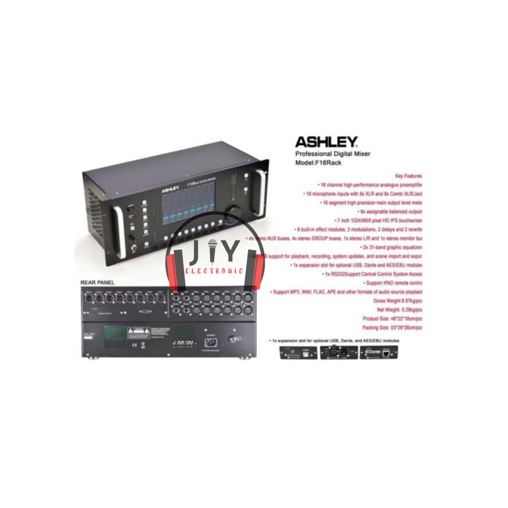 Audio Mixer Digital Ashley 16 Channel F16Rack F16 Rack F-16 Rack Original
