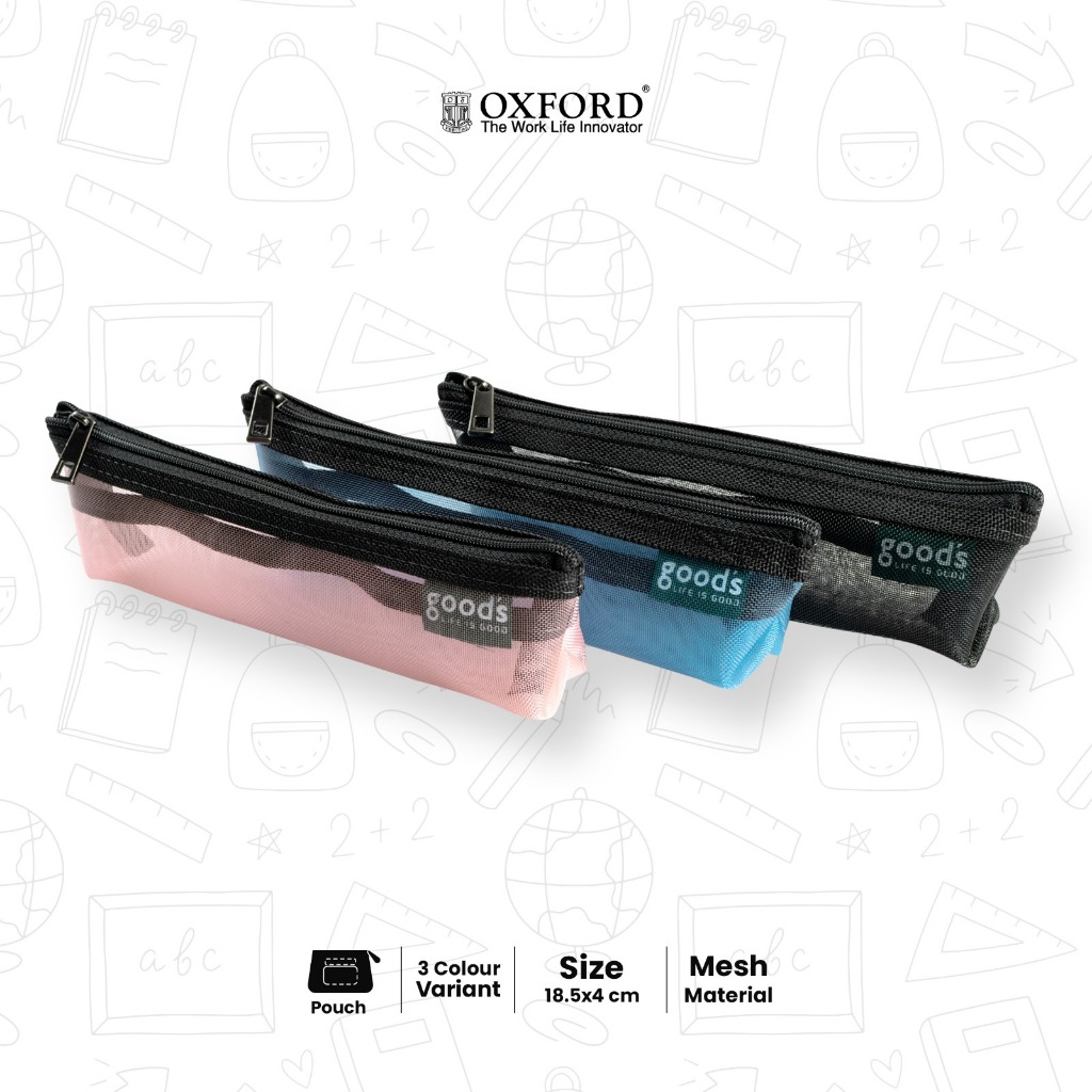 

Oxford Pencil Case Jaring Transparan Premium - Ukuran Small/Medium Warna Hitam/Biru/Pink