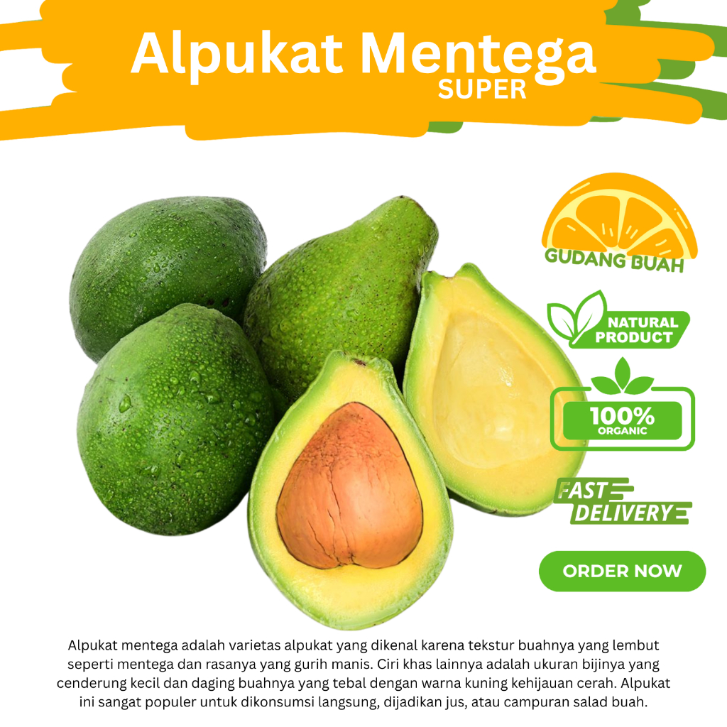 

Alpukat Mentega 1 Kg Lampung Isi 3–5 Murah Rasa Manis dan Creamy Bisa Kirim Reguler