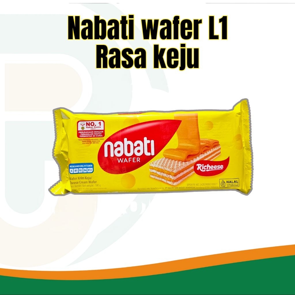 

Nabati L1 keju 100g – Wafer keju Renyah dan Lezat, Snack Favorit Keluarga