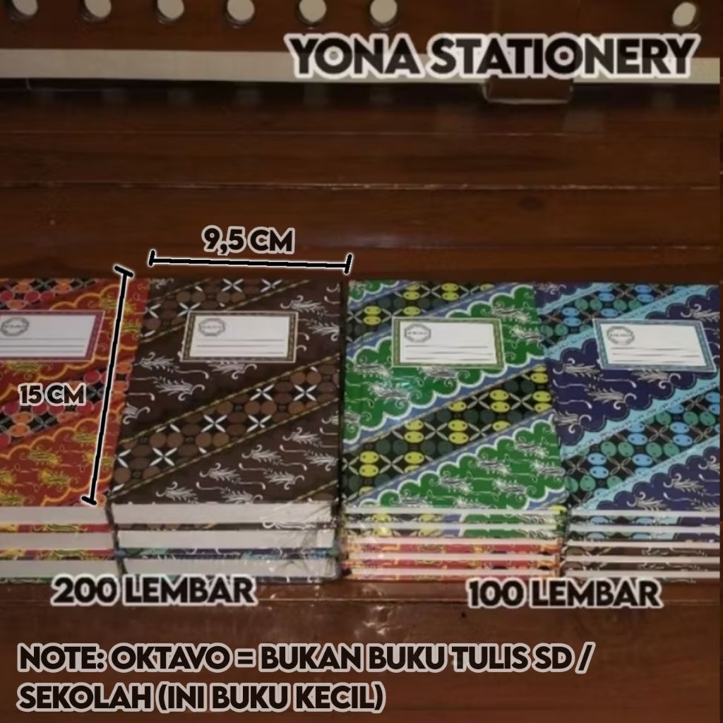 

Buku Oktavo Kuramas Hardcover (Buku Kecil/Bukan Buku Tulis Anak SD) Motif Batik Isi 100 Lembar (10 Pcs) & 200 Lembar (6 Pcs) | Ukuran: 9,5 x 15 Cm