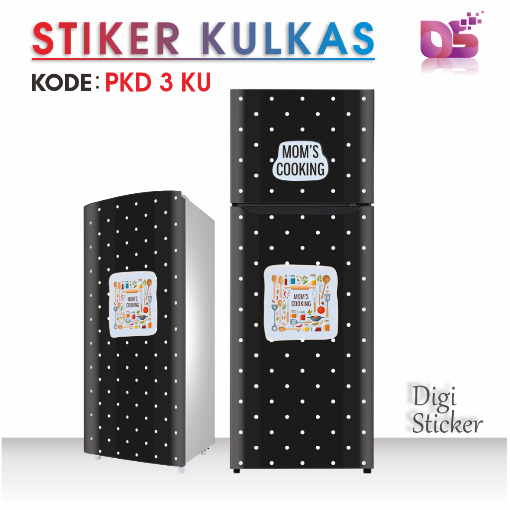 Digi Sticker Premium Stiker Kulkas 1 Pintu 2 Pintu Sticker Premium Motif Polkadot Setiker Lemari Es
